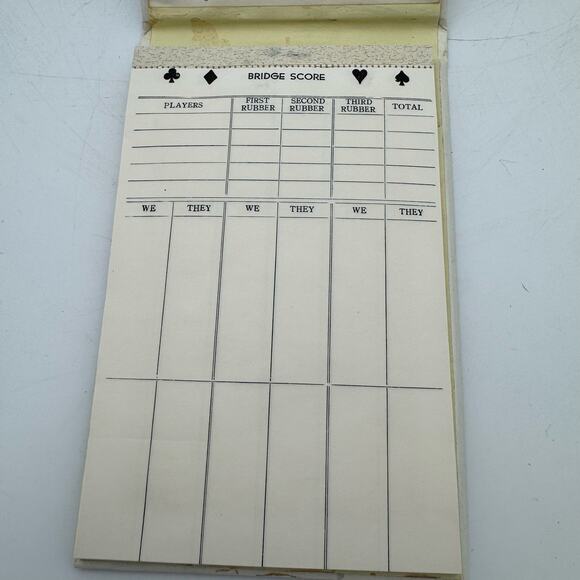 Vintage Floral Bridge Score Pad Gold Foil Playing Card Cover 1950s 1960s Game - Picture 7 of 8